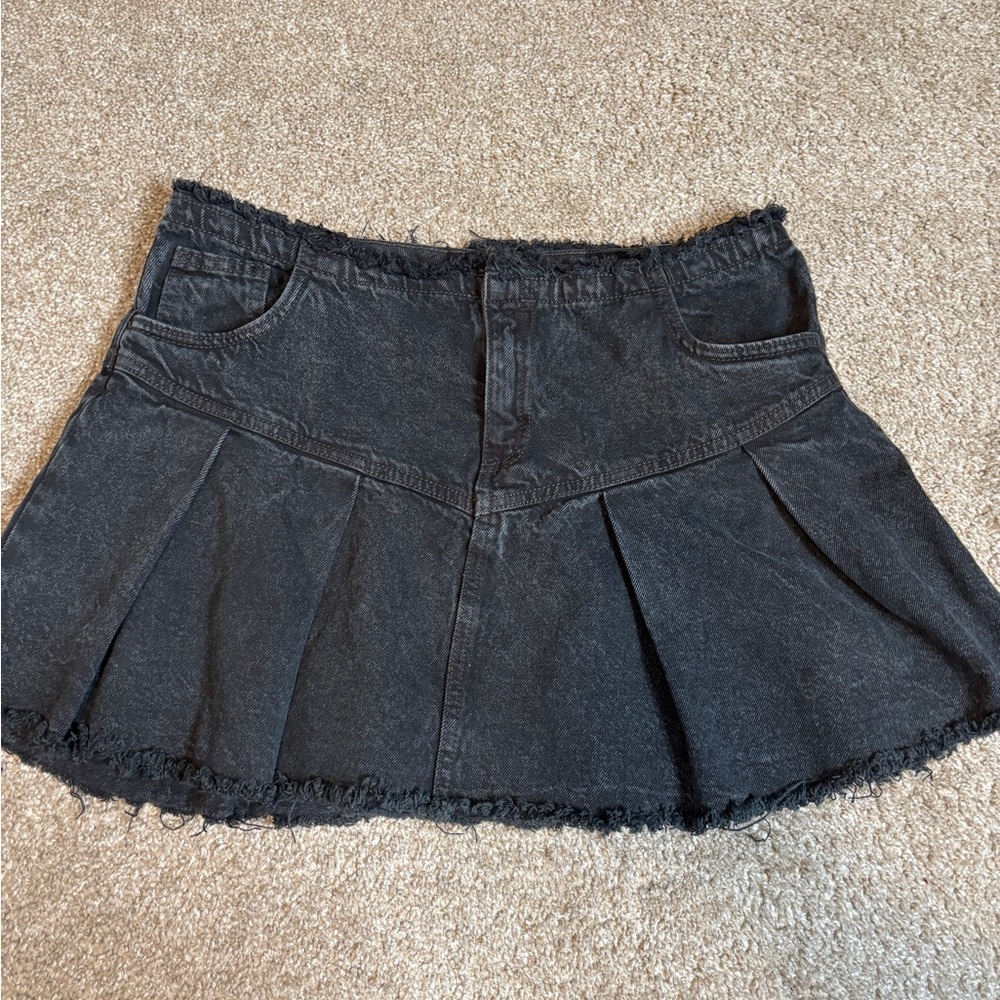 Cotton On Black Frayed Mini Skirt